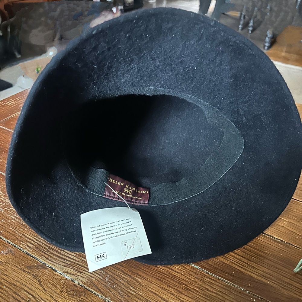 NWT Helen Kaminski HK Black Felt Hat Australia Packable - Picture 6 of 6